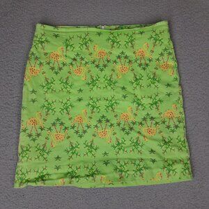 Vintage Govango Skirt Women's 8 Mini Pencil Straight Bird Tropical Stretch